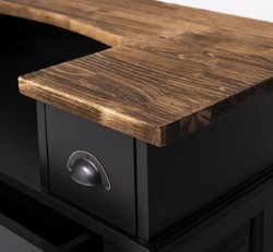Casa Padrino bancone bar in stile country nero / marrone 120 cm - Mobile bar
