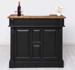 Casa Padrino bancone bar in stile country nero / marrone 120 cm - Mobile bar