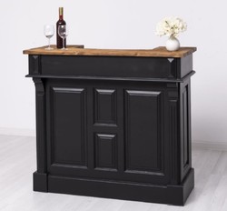 Casa Padrino bancone bar in stile country nero / marrone 120 cm - Mobile bar