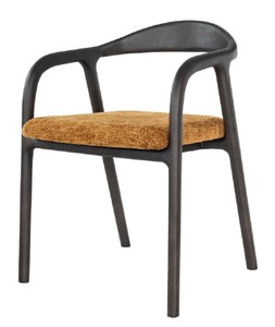Luxury Dining Chair with Armrests Black Brown