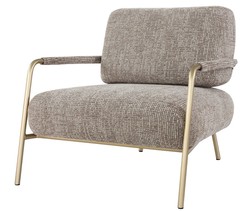Luxury Living Room Hotel Armchair Brown Antique Brass