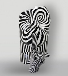 Luxus XXL Deko Skulptur Weiß Schwarz