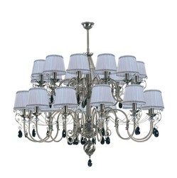 Magnifico lampadario di cristallo barocco di lusso argento nero bianco