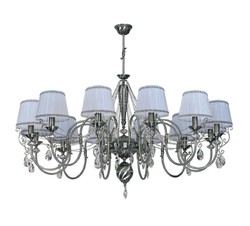 Prunkvoller Luxus Barock Kristall Kronleuchter Silber Schwarz Weiß