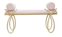 Casa Padrino panca di lusso rosa / oro 112,5 cm - Interni di lusso