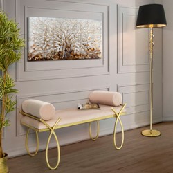 Casa Padrino panca di lusso rosa / oro 112,5 cm - Interni di lusso