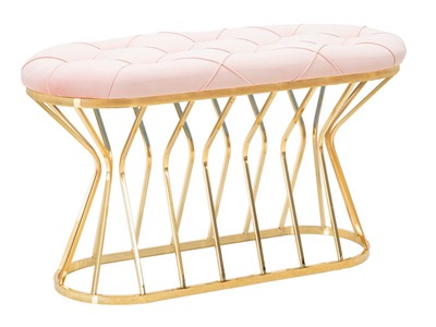 Casa Padrino panca di lusso rosa / oro 91 cm - Interni di lusso Casa Padrino panca di lusso rosa / oro 91 cm - Interni di lusso