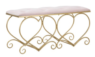 Casa Padrino panca di lusso rosa / oro 105 cm - Mobili per soggiorno e camera da letto Casa Padrino panca di lusso rosa / oro 105 cm - Mobili per soggiorno e camera da letto