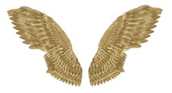 Casa Padrino ensemble d'ailes de décoration murale en métal de luxe or 146 cm
