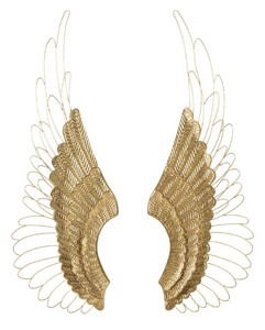 Casa Padrino conjunto de alas decorativas de pared de metal de lujo oro 105,5 cm