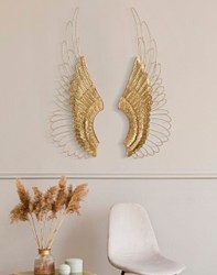 Casa Padrino conjunto de alas decorativas de pared de metal de lujo oro 105,5 cm Casa Padrino conjunto de alas decorativas de pared de metal de lujo oro 105,5 cm