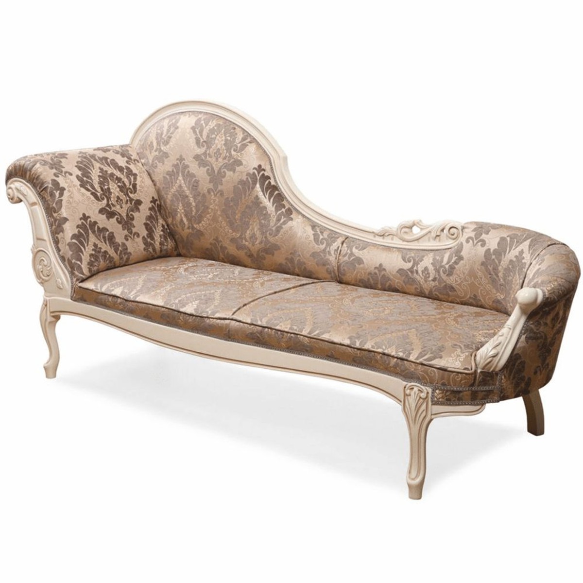 Prunkvolle Luxus Barock Chaiselongue Braun Creme Prunkvolle Luxus Barock Chaiselongue Braun Creme