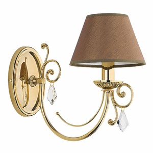Magnífica lámpara de pared de cristal barroco de lujo oro marrón