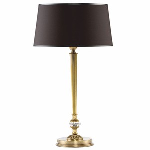 Luxury Baroque Crystal Table Lamp Brass with Patina Dark Brown