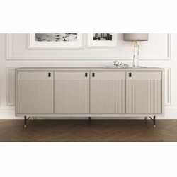Luxus Sideboard mit 4 Türen Grau Schwarz Gold