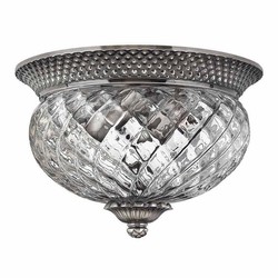 Lampada da soffitto rotonda in cristallo barocco argento antico