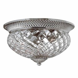 Round Baroque Crystal Ceiling Lamp Antique Silver