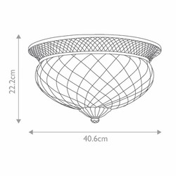 Round Baroque Crystal Ceiling Lamp Antique Silver