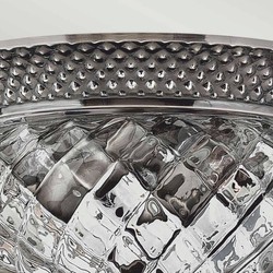 Round Baroque Crystal Ceiling Lamp Antique Silver