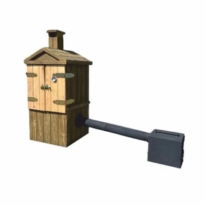 Casa Padrino chimenea de fumar de hormigón de lujo con aspecto de madera marrón / natural A. 132 cm