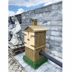 Casa Padrino chimenea de fumar de hormigón de lujo con aspecto de madera marrón / natural A. 132 cm