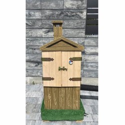 Casa Padrino chimenea de fumar de hormigón de lujo con aspecto de madera marrón / natural A. 132 cm