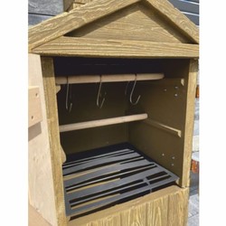 Casa Padrino chimenea de fumar de hormigón de lujo con aspecto de madera marrón / natural A. 132 cm