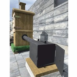 Casa Padrino chimenea de fumar de hormigón de lujo con aspecto de madera marrón / natural A. 132 cm