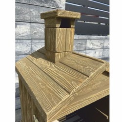 Casa Padrino chimenea de fumar de hormigón de lujo con aspecto de madera marrón / natural A. 132 cm