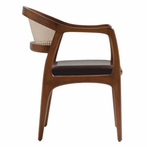 Casa Padrino Luxus Esszimmer Stuhl 6er Set mit Armlehnen Dunkelbraun / Braun / Naturfarben H. 78 cm