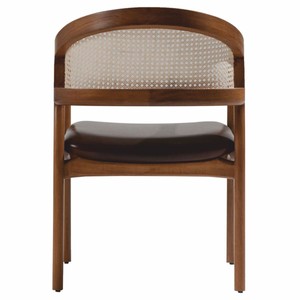 Casa Padrino Luxus Esszimmer Stuhl 6er Set mit Armlehnen Dunkelbraun / Braun / Naturfarben H. 78 cm