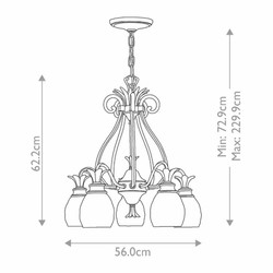 Casa Padrino luxury baroque brass chandelier bronze Ø 56 x H. 62.2 cm