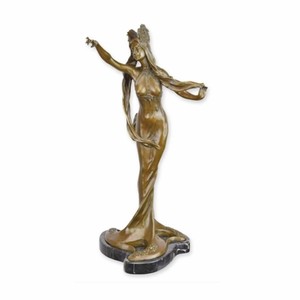 Casa Padrino escultura decorativa de bronce Art Nouveau dama A. ​​59 cm