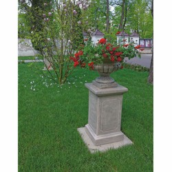 Casa Padrino piedistallo decorativa da giardino barocco grigio A.70 cm - Accessori da giardino barocco