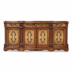Luxus Barock Sideboard mit 4 Türen und 3 Schubladen Braun Naturfarben