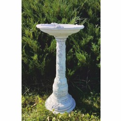 Casa Padrino Art Nouveau bird bath gray Ø 33 x H. 68 cm - Garden decoration