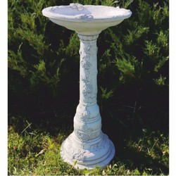 Casa Padrino Art Nouveau bird bath gray Ø 33 x H. 68 cm - Garden decoration