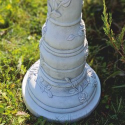 Casa Padrino Art Nouveau bird bath gray Ø 33 x H. 68 cm - Garden decoration