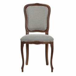 Silla de comedor de hotel barroco de lujo negro blanco marrón