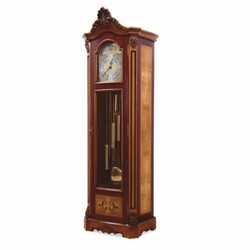 Orologio a pendolo barocco di lusso in legno massiccio marrone naturale