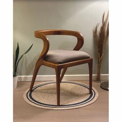Casa Padrino luxury dining chair with armrests gray / brown - Hotel & restaurant furniture