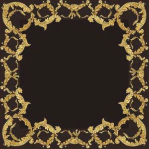 Tapis baroque de luxe tufté main en laine noir or