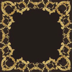 Handgetufteter Luxus Barock Wollteppich Schwarz Gold