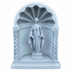 Casa Padrino capilla decorativa de jardín Art Nouveau de hormigón con escultura gris A. 66 cm