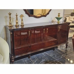Casa Padrino credenza barocco di lusso marrone scuro 225 cm - Mobili in stile barocco