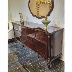 Casa Padrino credenza barocco di lusso marrone scuro 225 cm - Mobili in stile barocco
