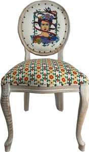 Frida Kahlo di Casa Padrino sedia da pranzo barocco di lusso bianco / colorato / bianco antico Frida Kahlo di Casa Padrino sedia da pranzo barocco di lusso bianco / colorato / bianco antico