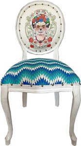 Frida Kahlo di Casa Padrino sedia da pranzo barocco di lusso verde / bianco / colorato / bianco antico Frida Kahlo di Casa Padrino sedia da pranzo barocco di lusso verde / bianco / colorato / bianco antico
