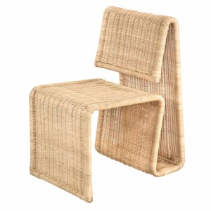 Casa Padrino chaise de salle à manger de luxe en rotin naturel H. 82 cm - Meubles de luxe