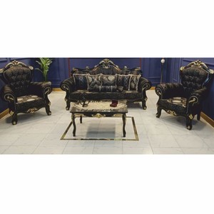 Casa Padrino ensemble de meubles de salon baroque noir / or - Meubles de style baroque Casa Padrino ensemble de meubles de salon baroque noir / or - Meubles de style baroque